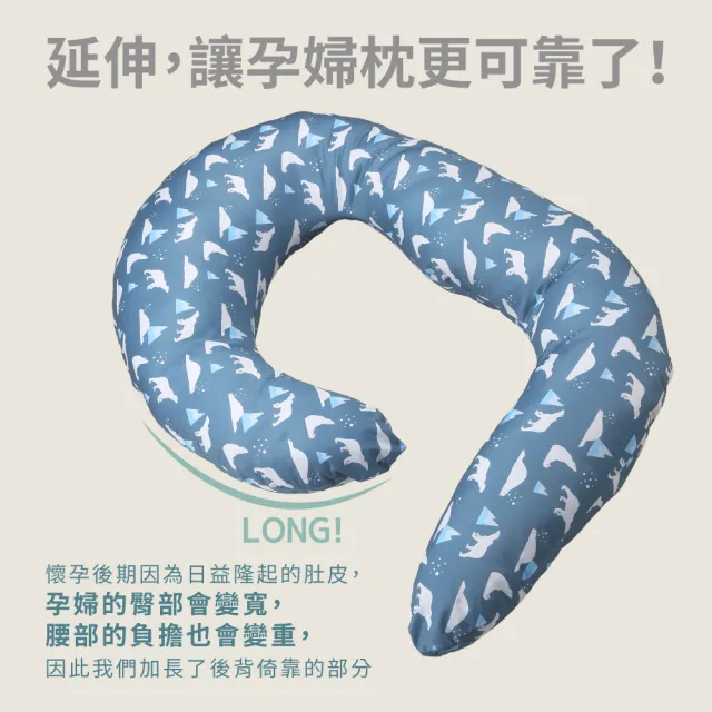 【Fuddo 福朵】3M吸濕排汗設計款 多功能孕婦側睡舒眠枕((加長版)防溢奶枕/抬腿枕/哺乳枕)