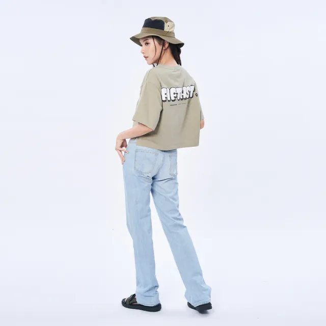 【5th STREET】雙11 女裝輕磅中直筒褲-石洗藍