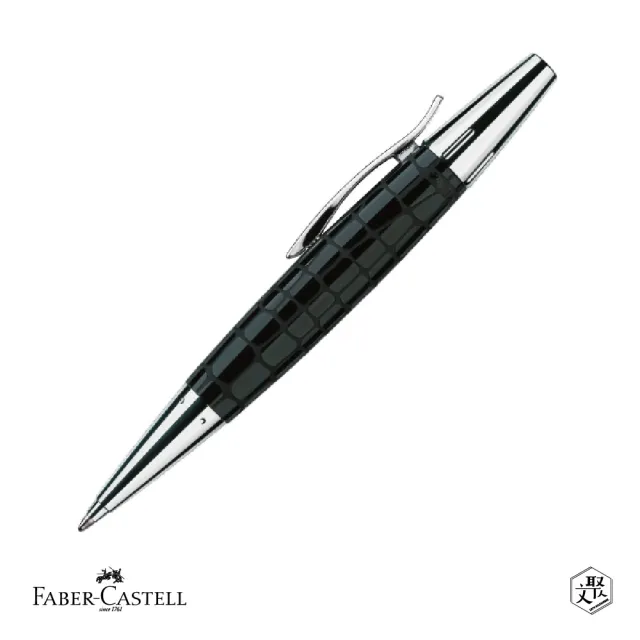 【Faber-Castell】E-MOTION 鱷魚紋旋轉原子筆 黑色 免費刻字(原廠正貨)