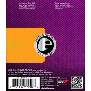 【ELIXIR】16002 NANOWEB PB 磷青銅 10-47(原廠公司貨 商品保固有保障)