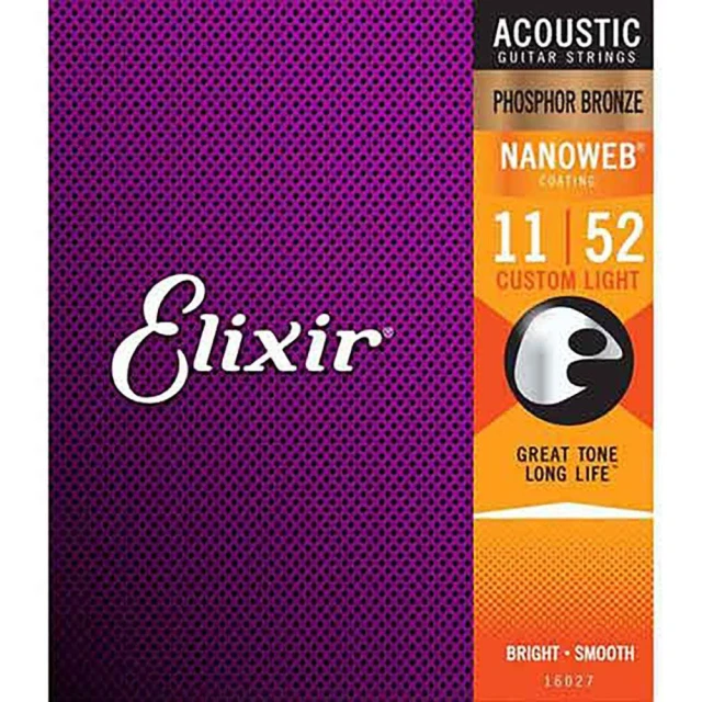 ELIXIR 16027 NANOWEB PB 磷青銅 11-52(原廠公司貨 商品保固有保障)