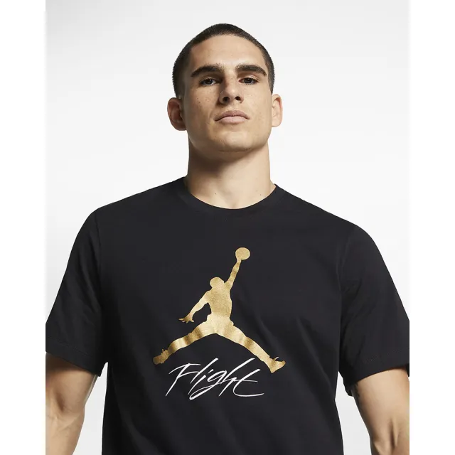 【NIKE 耐吉】短袖 上衣 T恤 運動 休閒 男 女 AS JUMPMAN FLIGHT HBR TEE Jordan 喬丹 黑色(AO0665011)