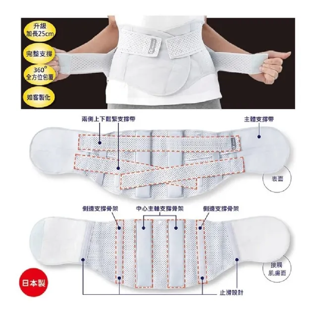 【海夫健康生活館】百力軀幹裝具 未滅菌 Alphax 日本進口 醫護腰椎固定帶 升級版 3L-4L(AP-204046)