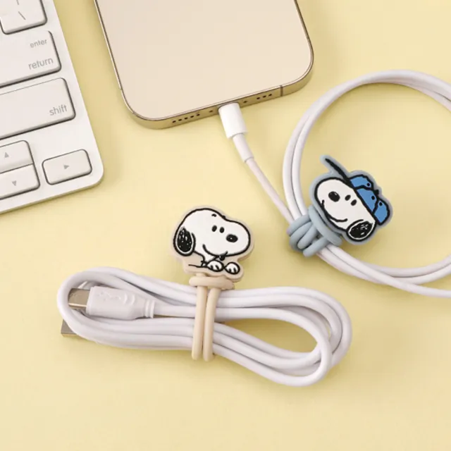 【Norns】Peanuts史努比磁吸矽膠綁帶(Design Snoopy 線材收納集線器 耳機充電線束繩 捲線器 埋線器)