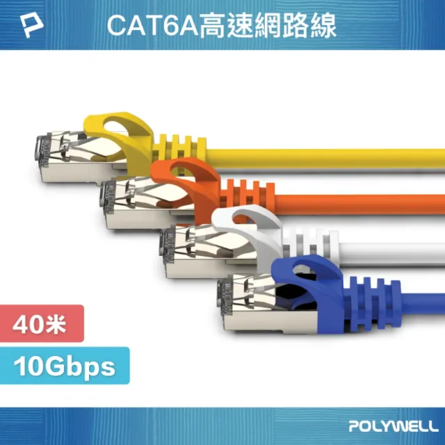 【POLYWELL】CAT6A 高速乙太網路線 S/FTP 10Gbps /40M