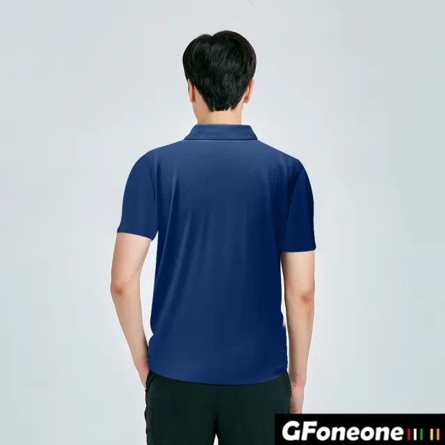 【GFoneone】冰絲無痕短袖男紳士口袋POLO衫2-深藍(男商務POLO衫)
