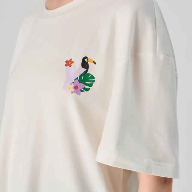 【YUANDONGLI 元動力】ALOHA匹馬棉熱帶印花上衣(兩色；S-L；4242251604)