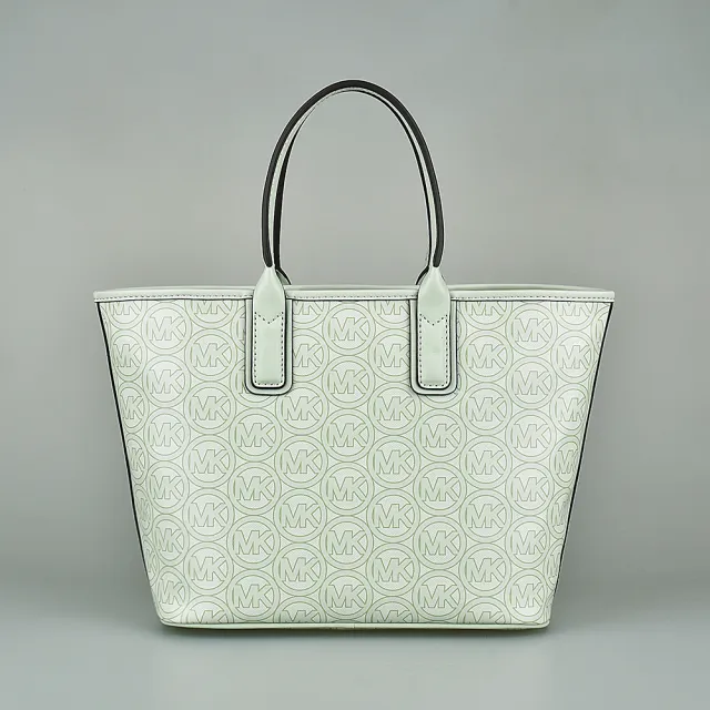 【Michael Kors】MK MICHAEL KORS JODIE LOGO圓標PVC手提托特包(小/迷霧薄荷綠)