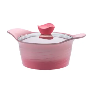 【CookPower 鍋寶】薔薇雙耳漸層不沾鍋湯鍋-20CM(含蓋 IH/電磁爐適用)