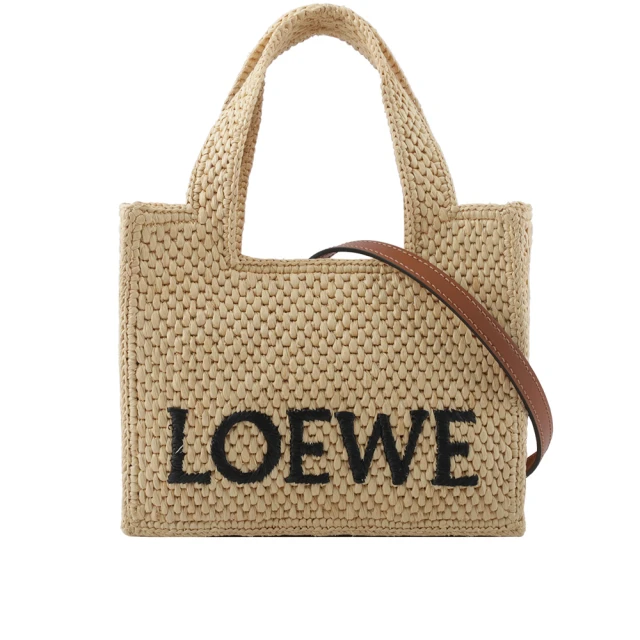 LOEWE 羅威LOEWE 羅威 Logo 標誌酒椰纖維迷你二用包(自然色)