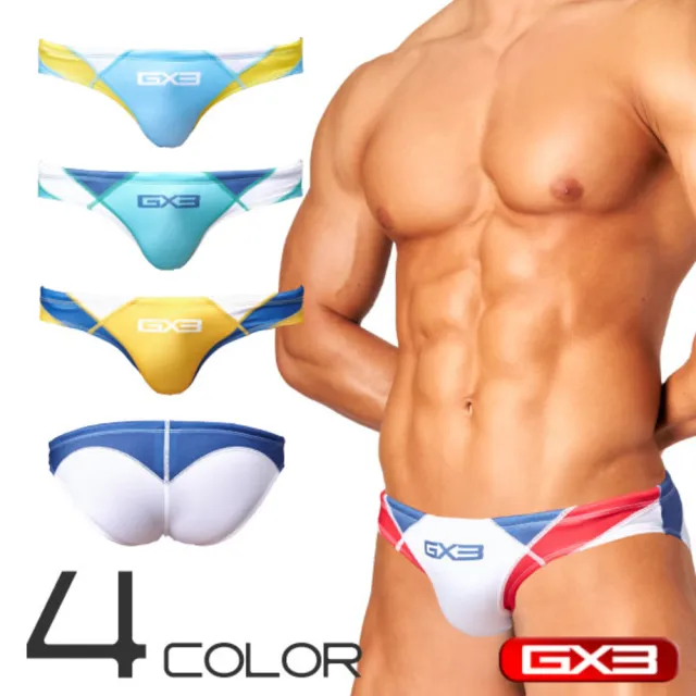 【GX3】日本GX3 DOLPHIN 多彩拚色比基尼三角泳褲 競速型運動泳褲 1入 K2100