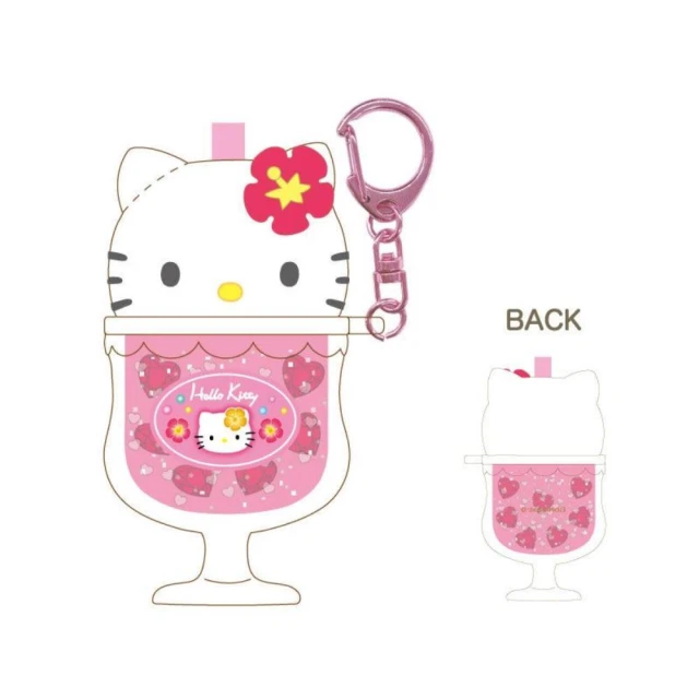 小禮堂 Sanrio 三麗鷗 Hello Kitty 壓克力造型鑰匙圈 - 90”s漂浮汽水款(平輸品)