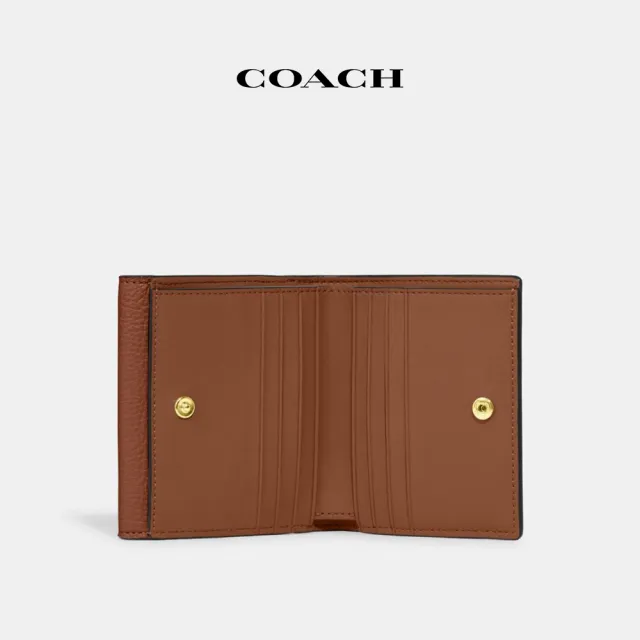 【COACH蔻馳官方直營】MORGAN撞色經典Logo小號錢包-卡其色混合色(CF472)