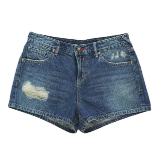 【5th STREET】女裝復古美式短褲-石洗藍