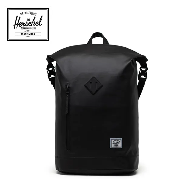 【Herschel】官方直營 15吋筆電包 Roll Top 23L 捲頂後背 防潑水後背包(防水包 黑)