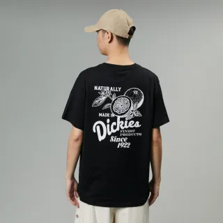 【Dickies】男女款黑色純棉背面大圖案印花設計短袖T恤｜DK013127BLK
