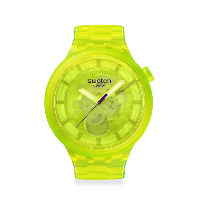 SWATCH BIG BOLD 系列手錶 YELLOW JOY 黃色 男錶 女錶 手錶 瑞士錶 錶(47mm)