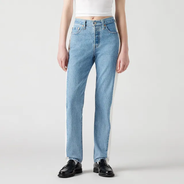 【LEVIS 官方旗艦】501 女款 側邊拼接丹寧褲  巴黎浪漫系列 人氣新品 A7733-0000