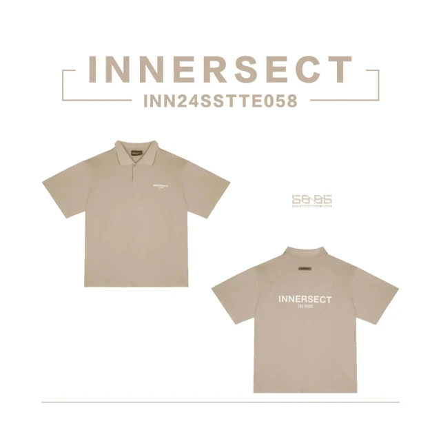 INNERSECT 三生萬物 泥苔綠 小標落肩POLO衫 24年新款 寬鬆 短袖 男女同款(INN24SSTTE058)