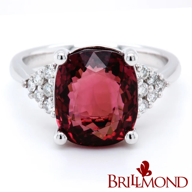 BRILLMOND JEWELRY 6.5克拉天然紅寶碧璽 PT950鉑金 鑽戒(6.5克拉主石+PT950鉑金台)