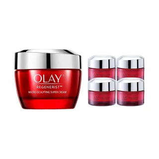 【OLAY 歐蕾】OLAY彈潤緊緻優惠組(大紅瓶新生高效緊緻護膚霜 50gx1+14gx4)