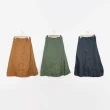 【MOSS CLUB】不對稱棉質工裝長裙(綠 咖 灰)