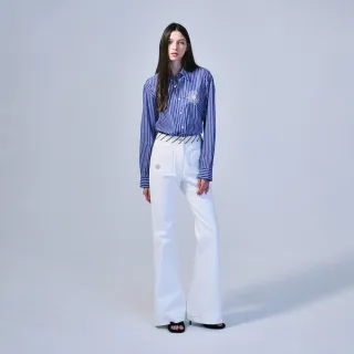 【MARDI MERCREDI】牛津襯衫 海軍藍 經典小雛菊 象白花 直條紋 純棉 OXFORD SHIRT STRIPE