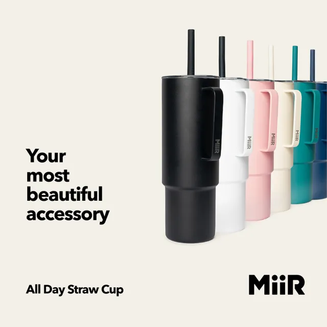 【MiiR】All Day Straw Cup雙層真空 保溫 保冰 大容量32oz/946m(仙掌綠)