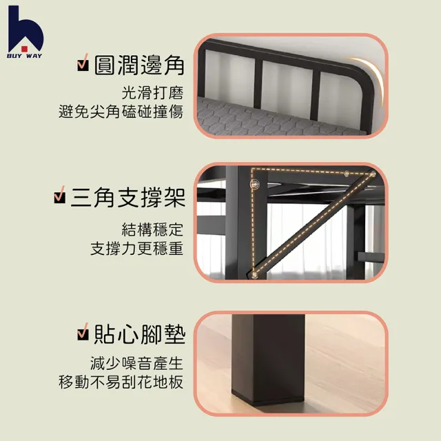 【百崴收納】附台灣製床墊100*198CM 單人加大摺疊床(摺疊鐵床/宿舍床/折合床/床架/午休床)