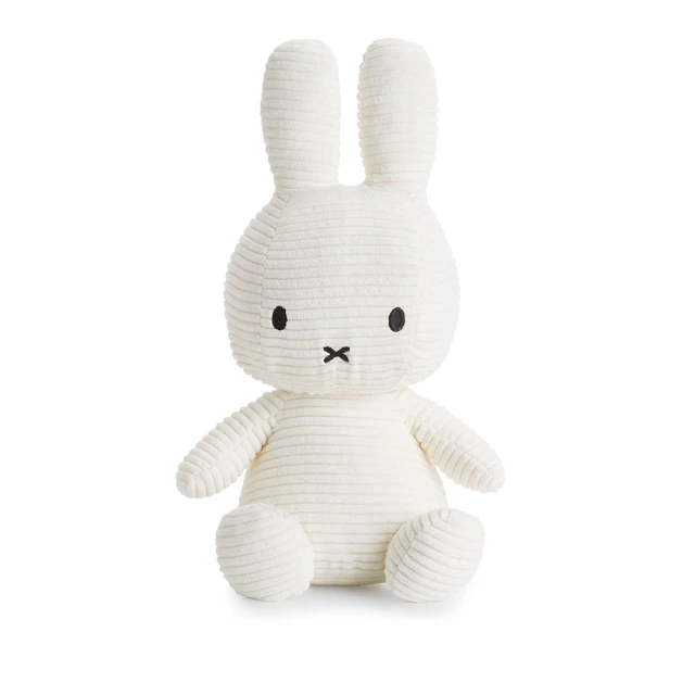 BON TON TOYS Miffy米菲兔ECO燈芯絨填充玩偶-白(70cm玩偶、娃娃、公仔)