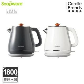 【CorelleBrands 康寧餐具】英式典雅316不鏽鋼雙層防燙電熱水壺1.8L(兩色任選)