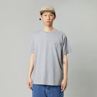 【Dickies】男女款羽灰色純棉胸前刺繡Logo徽章短袖T恤｜DK013083CQ8