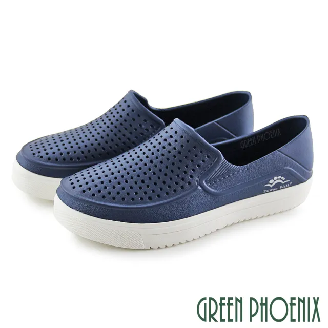 【GREEN PHOENIX 波兒德】男鞋 洞洞鞋 雨鞋 防水 水鞋 休閒鞋 便鞋 輕量(藍色、白色、黑色/39-44)