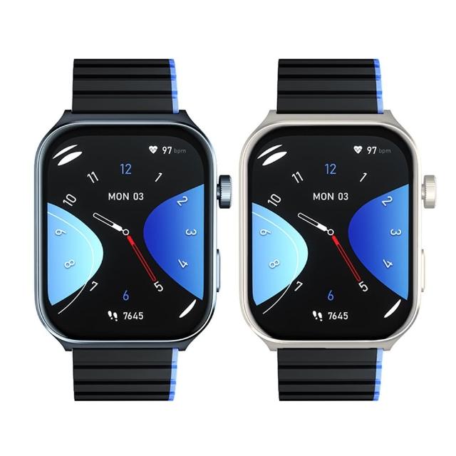 Kieslect Ks2 智慧手錶 - 心率偵測藍芽通話 2吋螢幕 iOS Android 相容 午夜藍銀河灰 1-7天待機