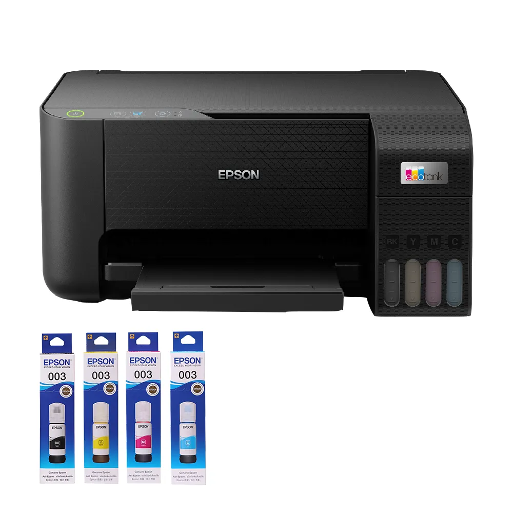 【EPSON】搭1組T00V原廠1黑3彩墨水★L3210 高速三合一連續供墨印表機(2年保固組)