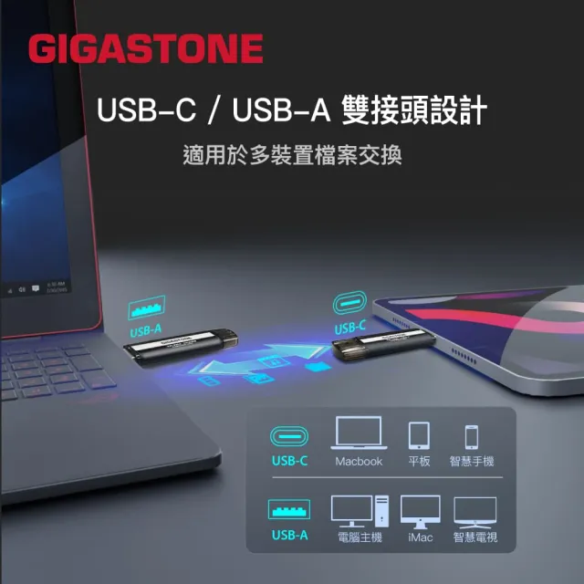 【GIGASTONE 立達】USB3.2 Gen2 1TB Type-C雙介面行動固態硬碟 ACP1000(iPhone15隨身碟/外接式硬碟SSD)