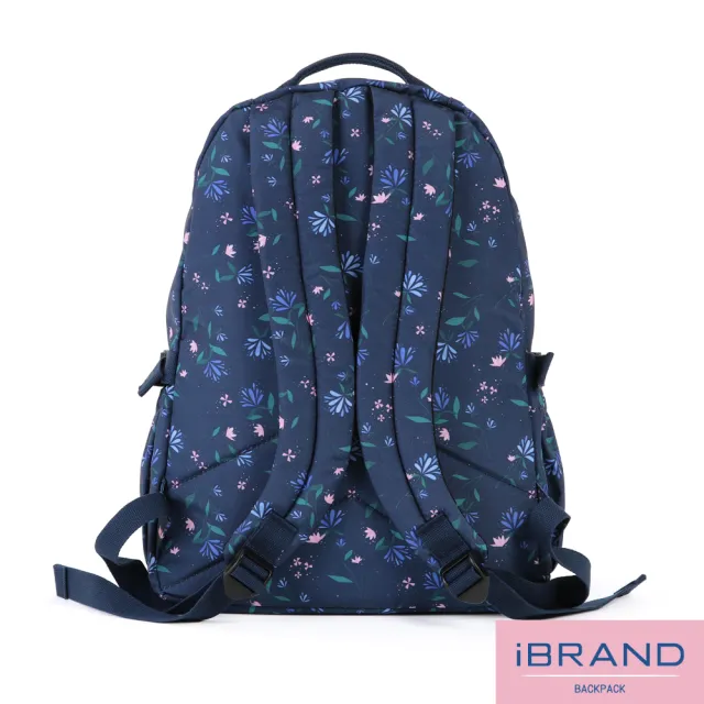 【iBrand】簡約輕盈防潑水印花大口袋後背包(雙11 多色任選)