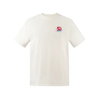 【The North Face 官方旗艦】北面男女款米白色純棉對話泡泡愛心印花短袖T恤｜8CSYQLI(上衣/LOGO)