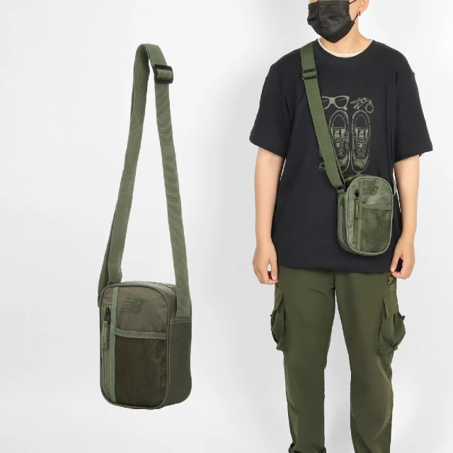 NEW BALANCE 斜背包 OPP Core Shoulder Bag 軍綠 可調背帶 肩背包 隨行包 小包 NB(LAB23102DEK)