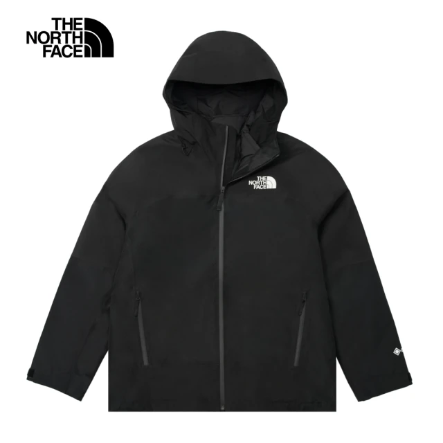 The North Face 北面男款黑色Gore-Tex防水防風透氣保暖連帽三合一外套｜83RR4H0