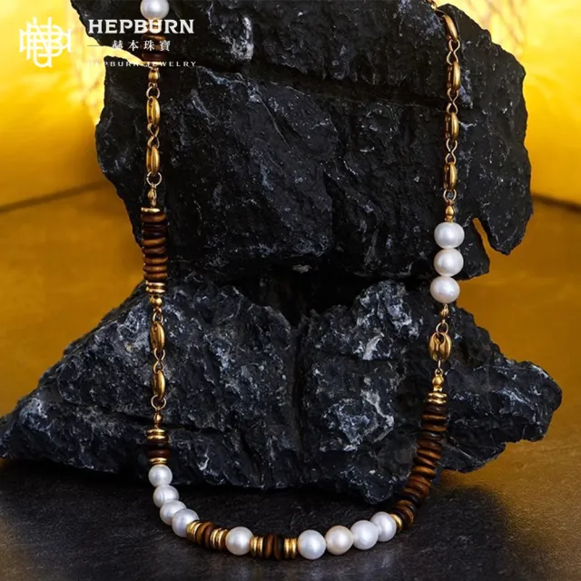 【赫本珠寶】天然淡水珍珠美麗智慧招財虎眼項鍊(7mm)