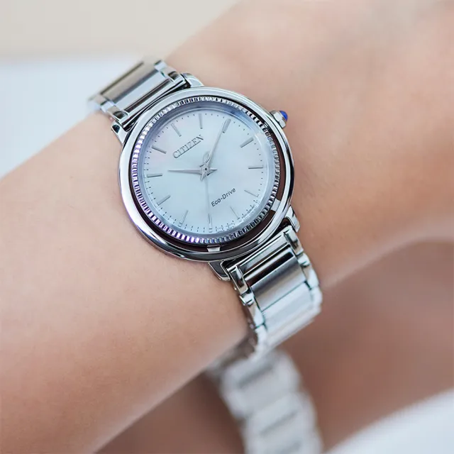 【CITIZEN 星辰】L系列 珍珠貝光動能女錶 手錶 過年禮 推薦(EM1100-84D)