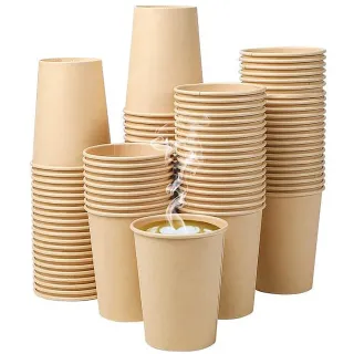 【AHOYE】原色木漿紙杯 9OZ 50入(咖啡杯 環保杯 飲料杯 免洗杯)