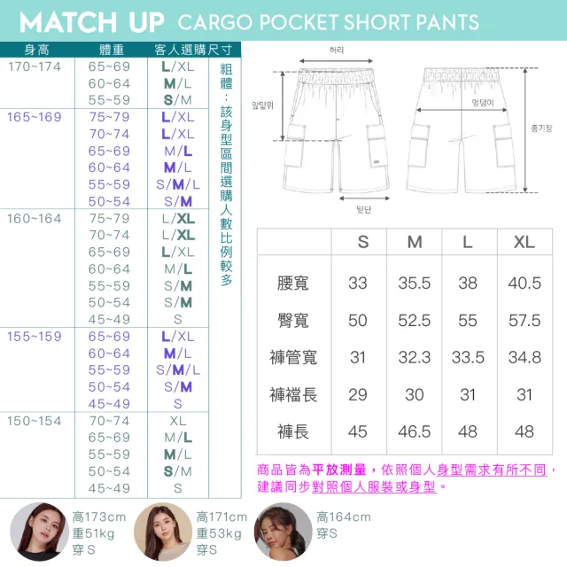 【STL】現貨 韓國 MatchUp 短褲 防曬 防潑水 防風 女 寬鬆 梭織 運動 立體口袋 工裝褲(多色)