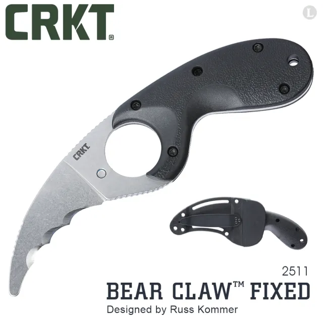 【CRKT】Bear Claw™ Fixed 直刀/ 黑色刀柄(#2511)