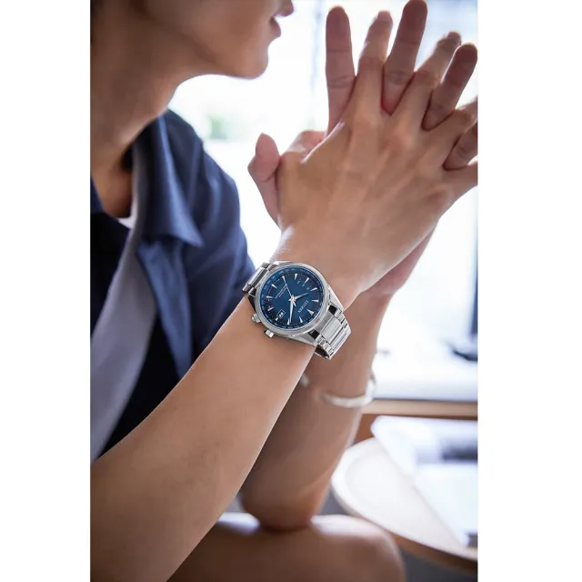 【CITIZEN 星辰】不鏽鋼綠面電波對時男錶/43mm(CB0270-87L)