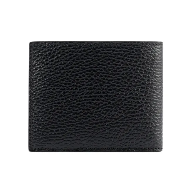 【GUCCI 古馳】金屬縫線雙G Logo牛皮雙色6卡短夾(黑色/綠色)