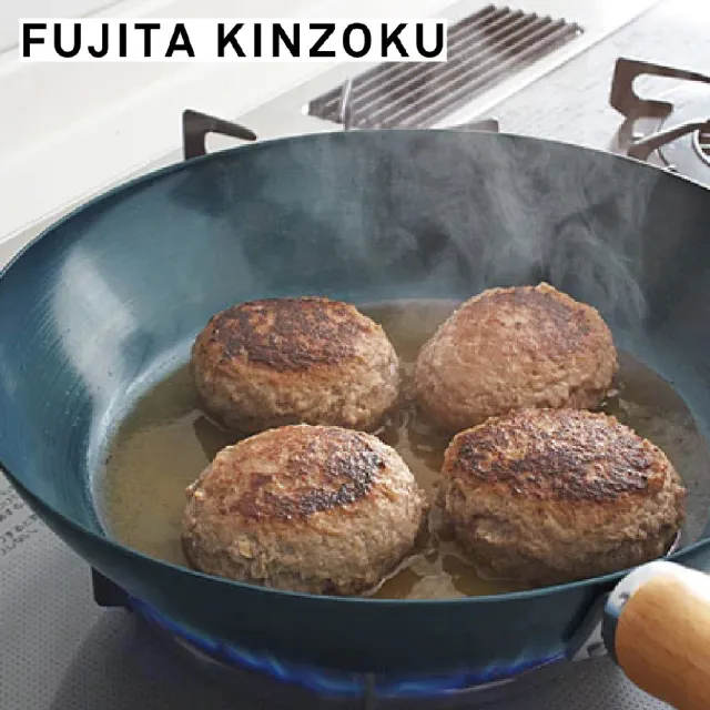 【藤田金屬】日本製INITIAL職人深型鐵炒鍋 28cm(IH爐可用鍋 湯鍋 深鍋 萬用鍋 不挑爐具 無塗層 深煎鍋)