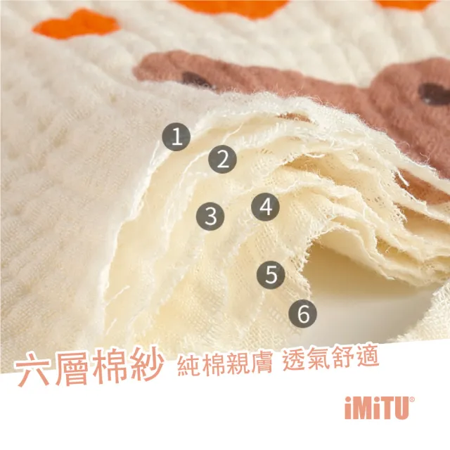 【imitu 米圖】五入組- 360度防水花瓣圍兜-六層紗純棉口水巾
