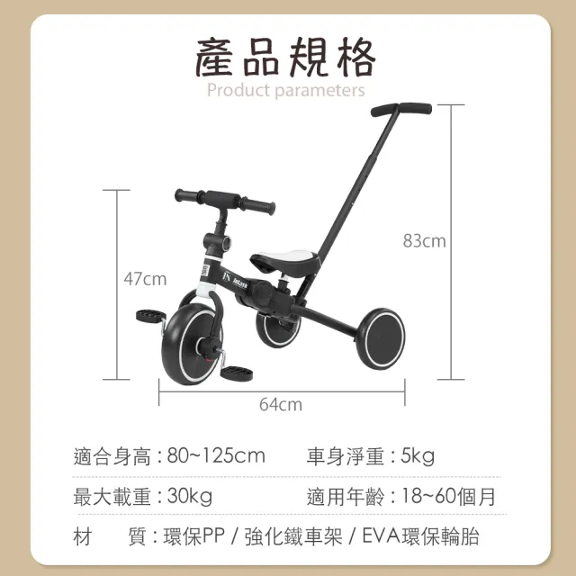 【InLask英萊斯克】多功能兒童滑步車(兒童滑步車/兒童滑板車/滑板車/滑步車/多功能滑步車/折疊滑步車)